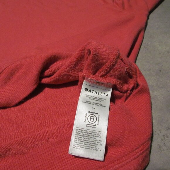 Athleta sweatshirt Womens 1X Pink stretch soft Crew Neck - Picture 4 of 6